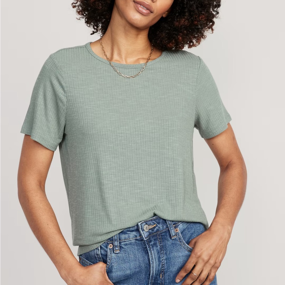 Luxe Ribbed Slub-Knit T-Shirt
